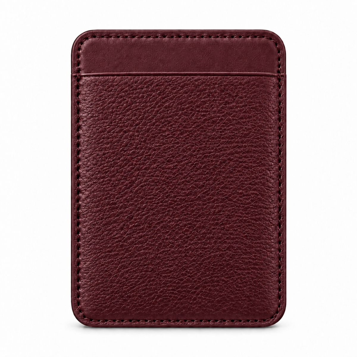 MagSafe Card Holder — Single Pocket — Grained Calfskin — Burgundy