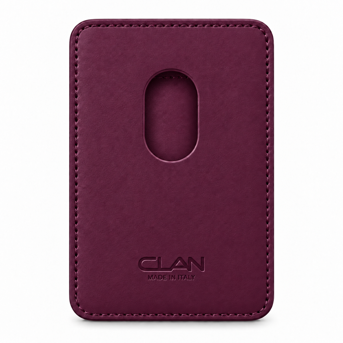 MagSafe Card Holder — Single Pocket — Grained Calfskin — Purple