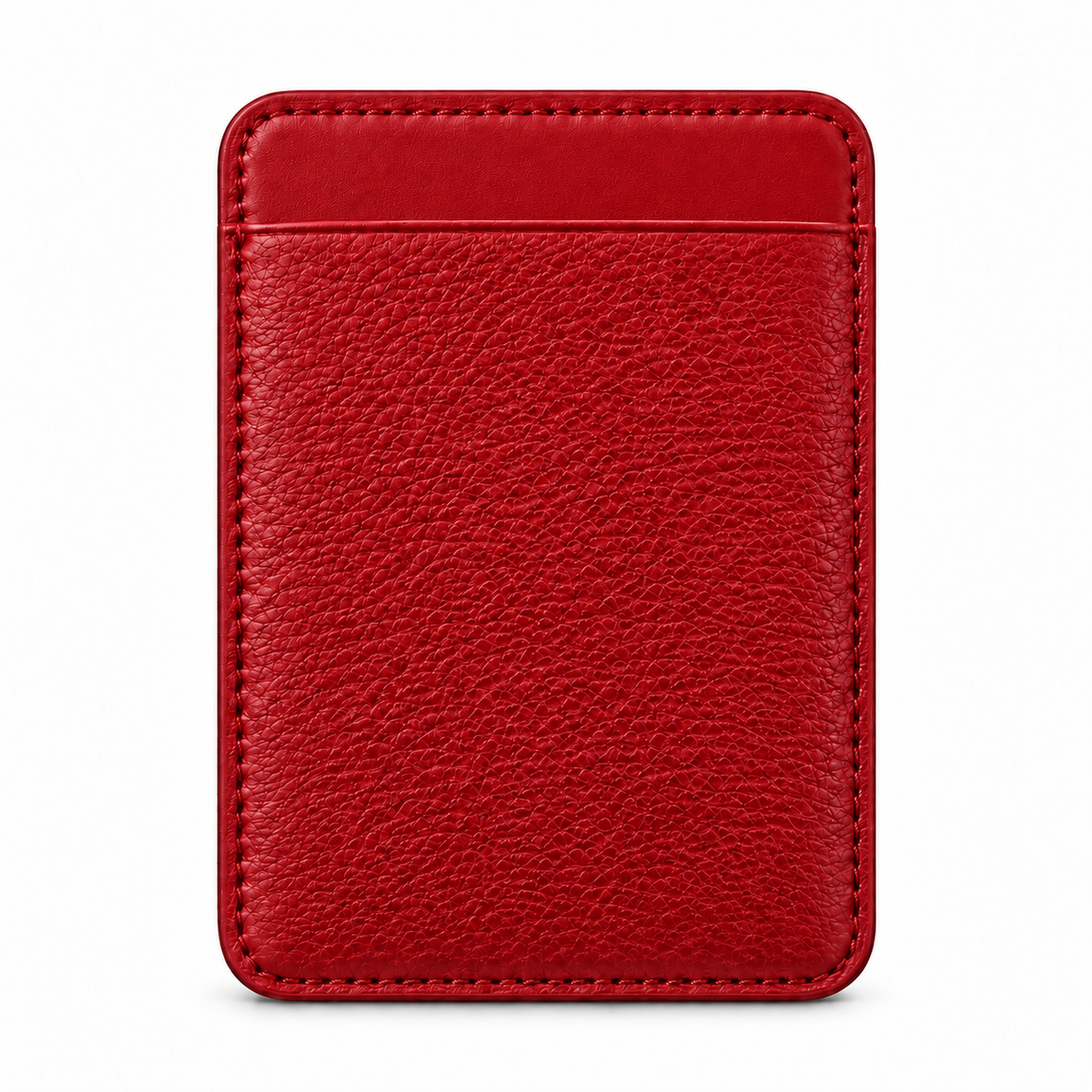 MagSafe-Kartenetuis — Single Pocket — Genarbtes Kalbsleder — Rot