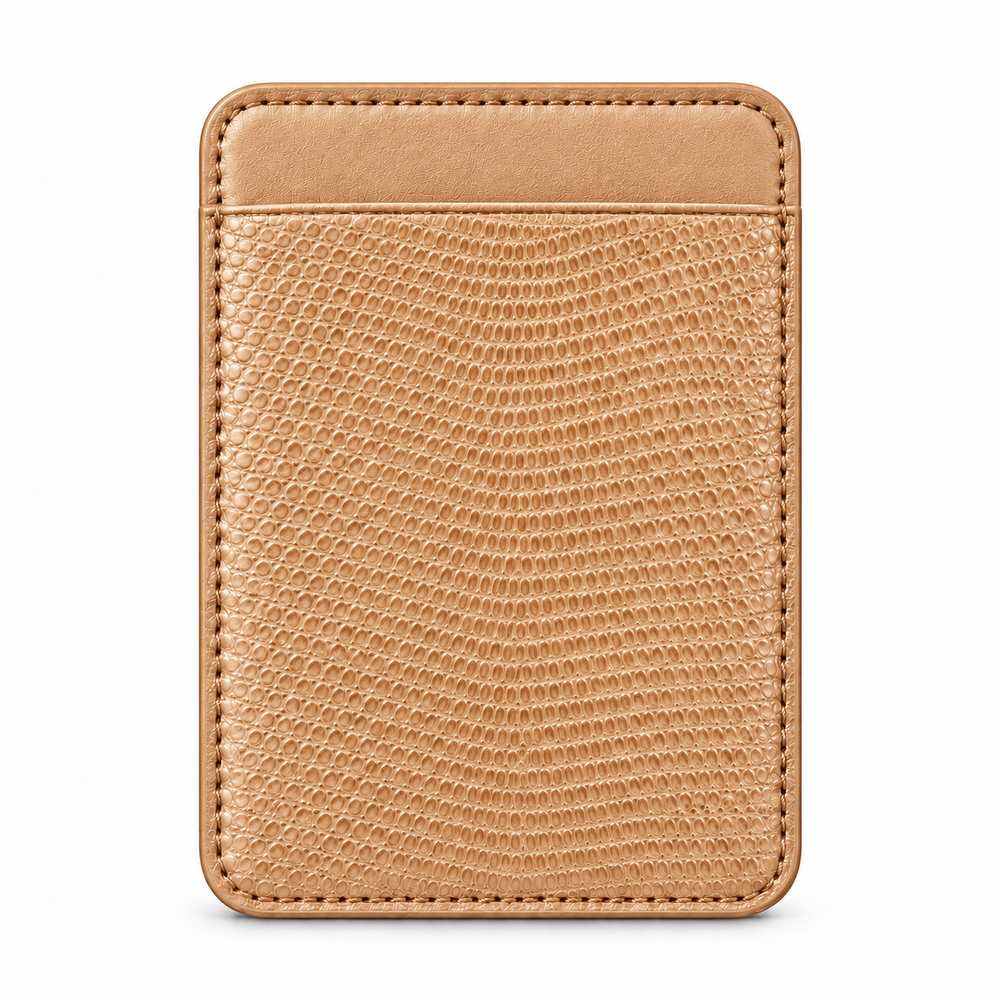 MagSafe Card Holder — Single Pocket — Lizard — Beige