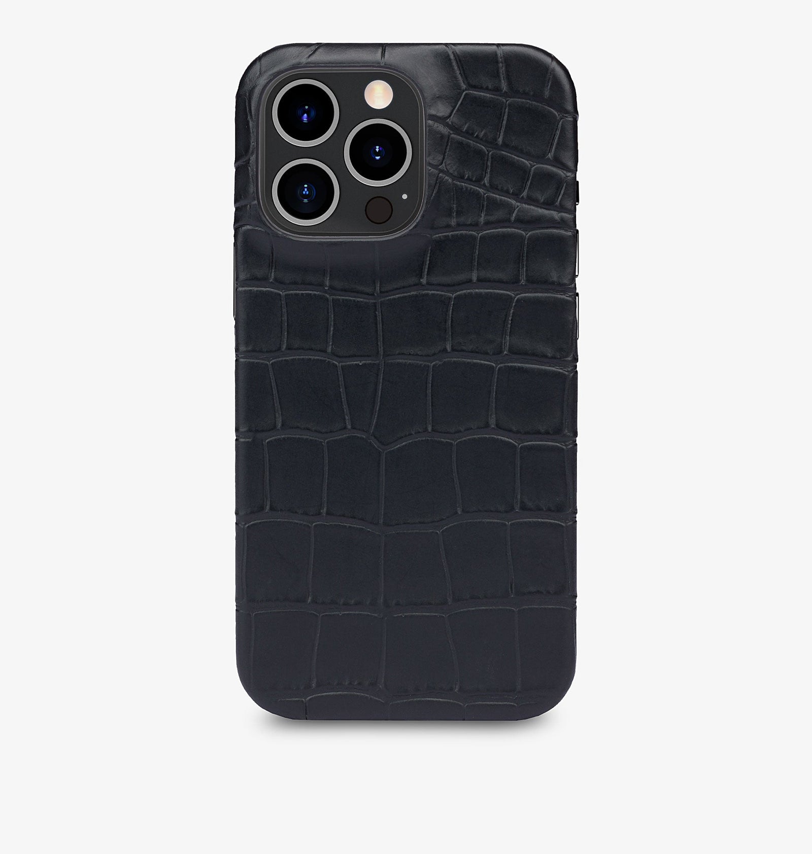 iPhone 13 Pro Max — Veau embossé crocodile — Noir brillant — Voir l’image 1