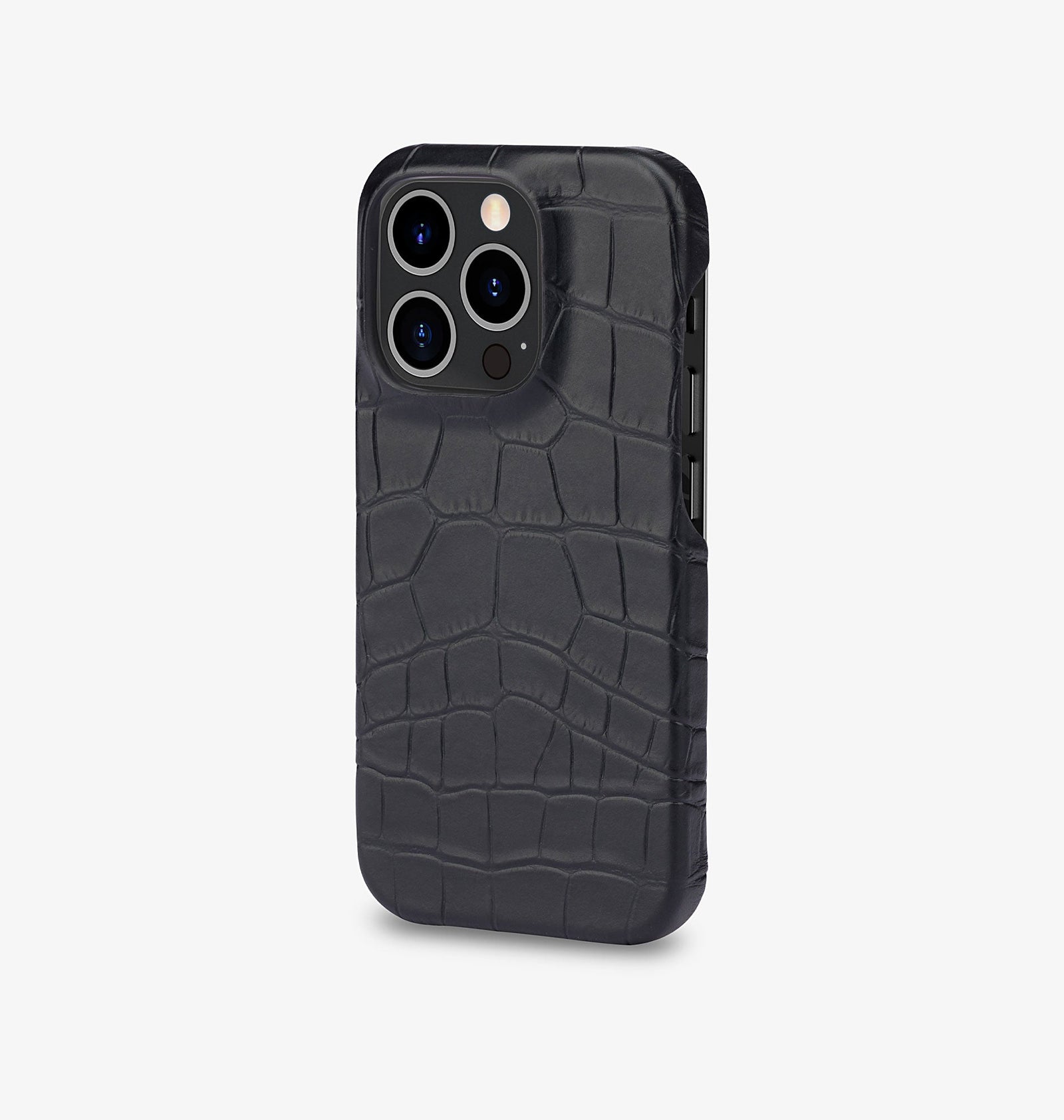iPhone 14 — Vitello stampato coccodrillo — Nero — Visualizza immagine 2