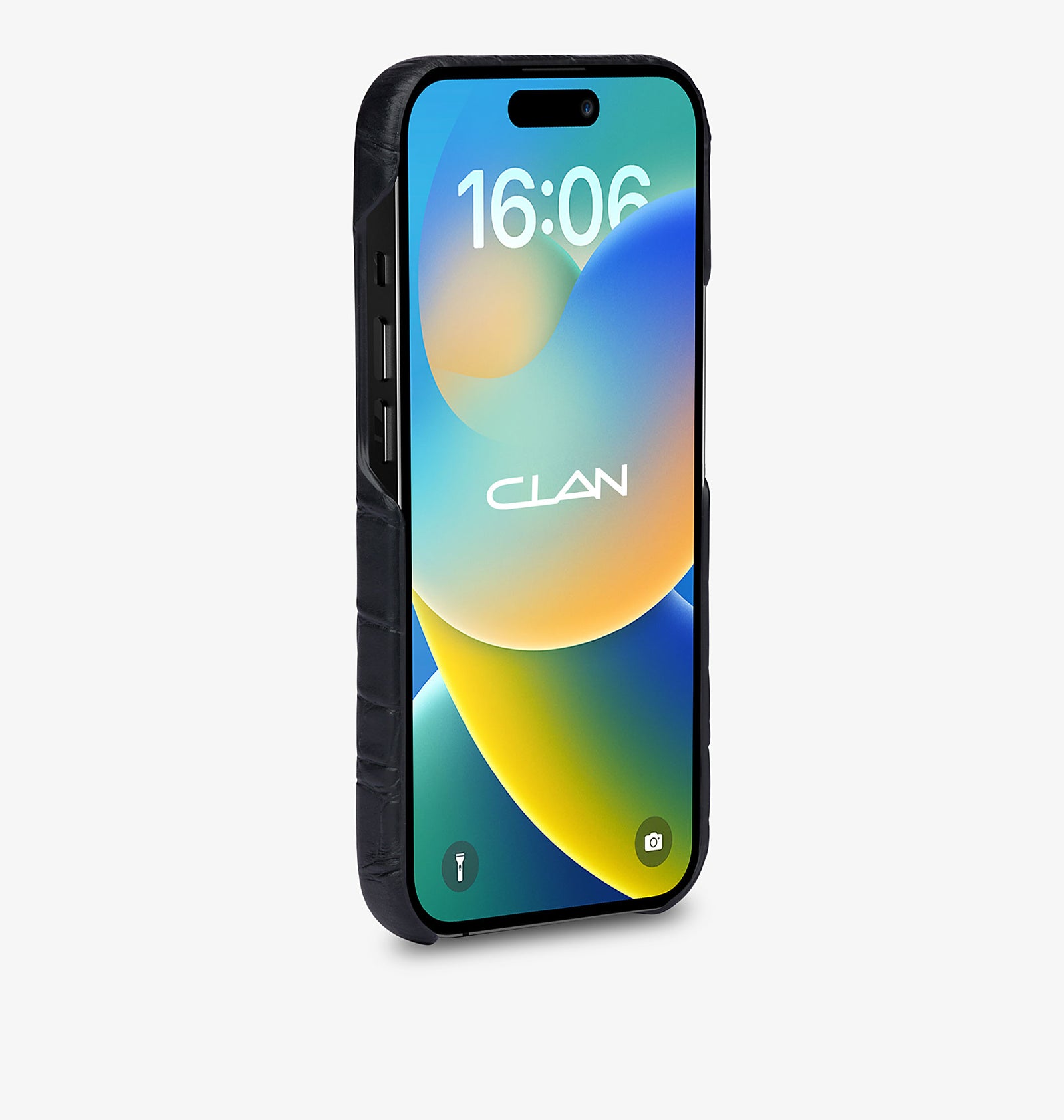 iPhone 14 Pro Max — Vitello stampato coccodrillo — Nero — Visualizza immagine 3