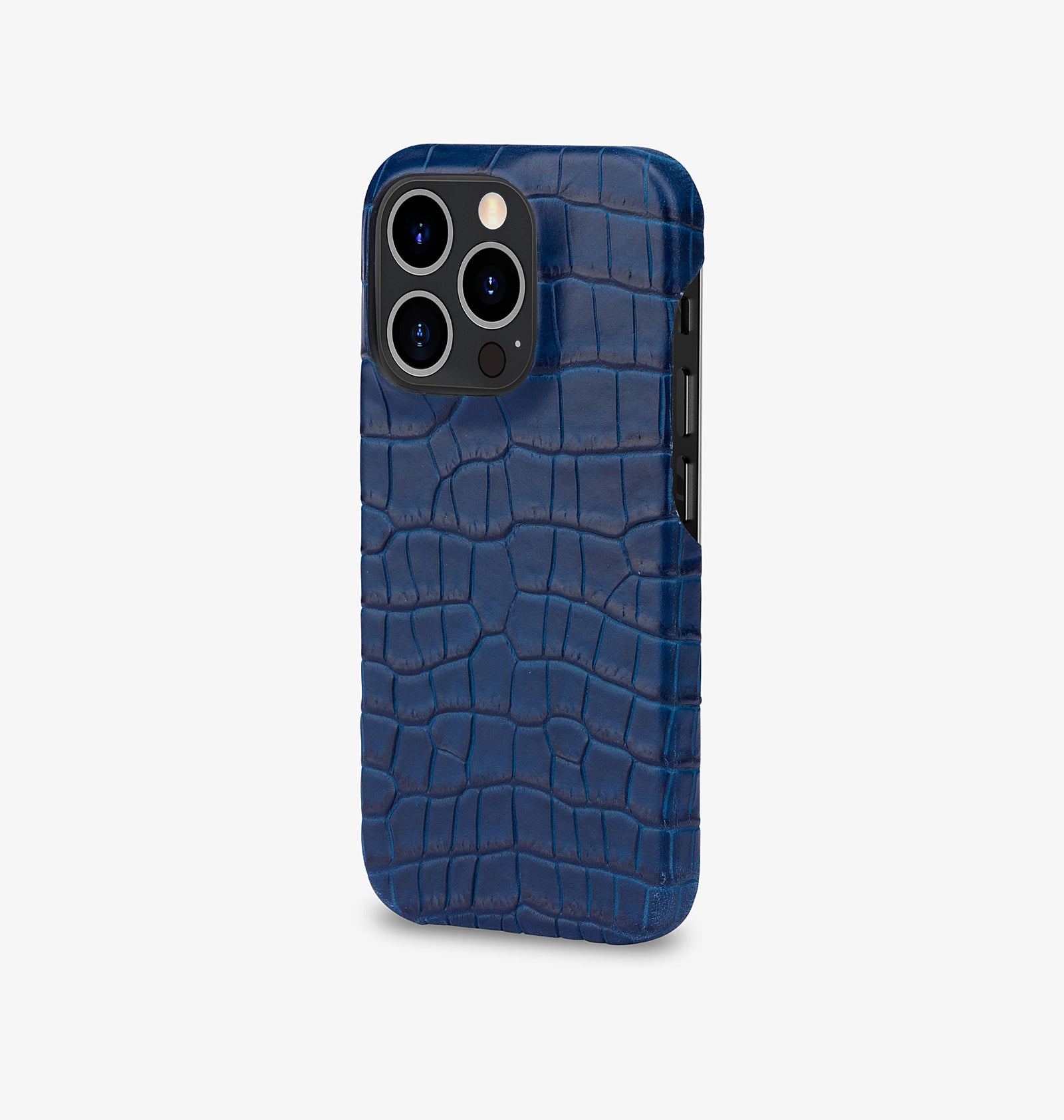 iPhone 14 Pro — Vitello stampato coccodrillo — Blu — Visualizza immagine 2