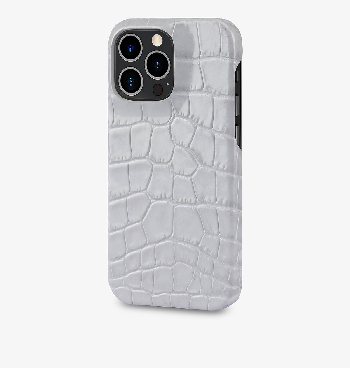 iPhone 14 Pro Max — Veau embossé crocodile — Glossy Grey — Voir l’image 2