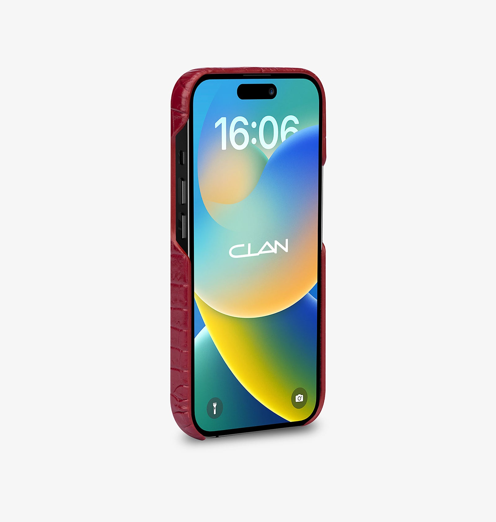 iPhone 14 Pro — Vitello stampato coccodrillo — Rosso Lucido — Visualizza immagine 3