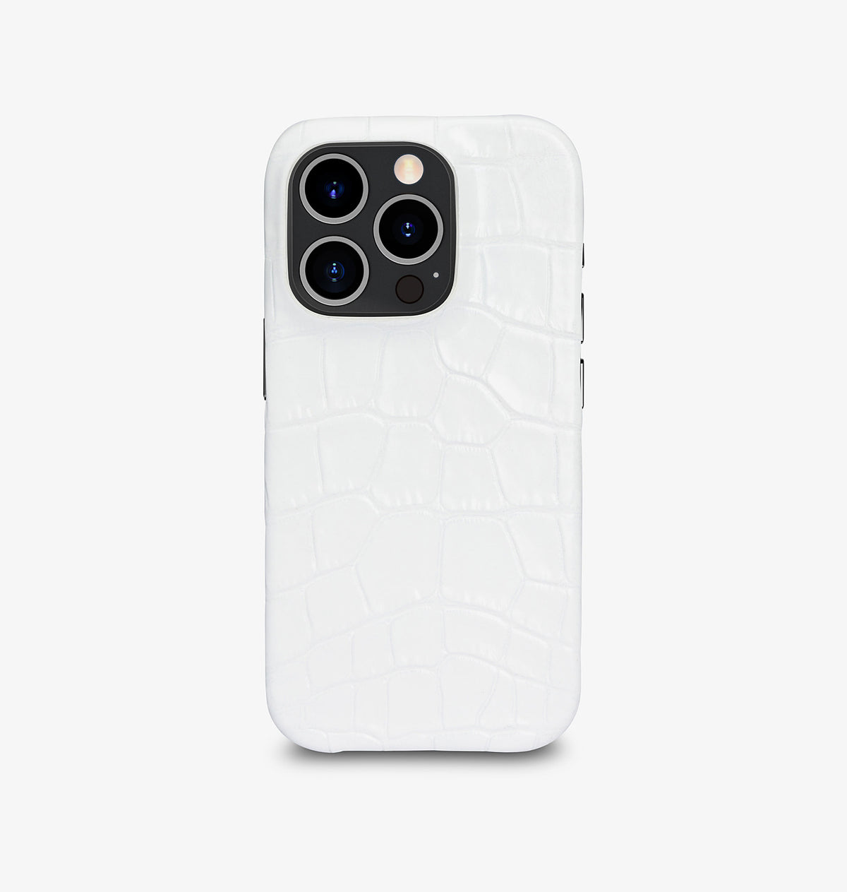 iPhone 14 Pro — Vitello stampato coccodrillo — Bianco lucido — Visualizza immagine 1