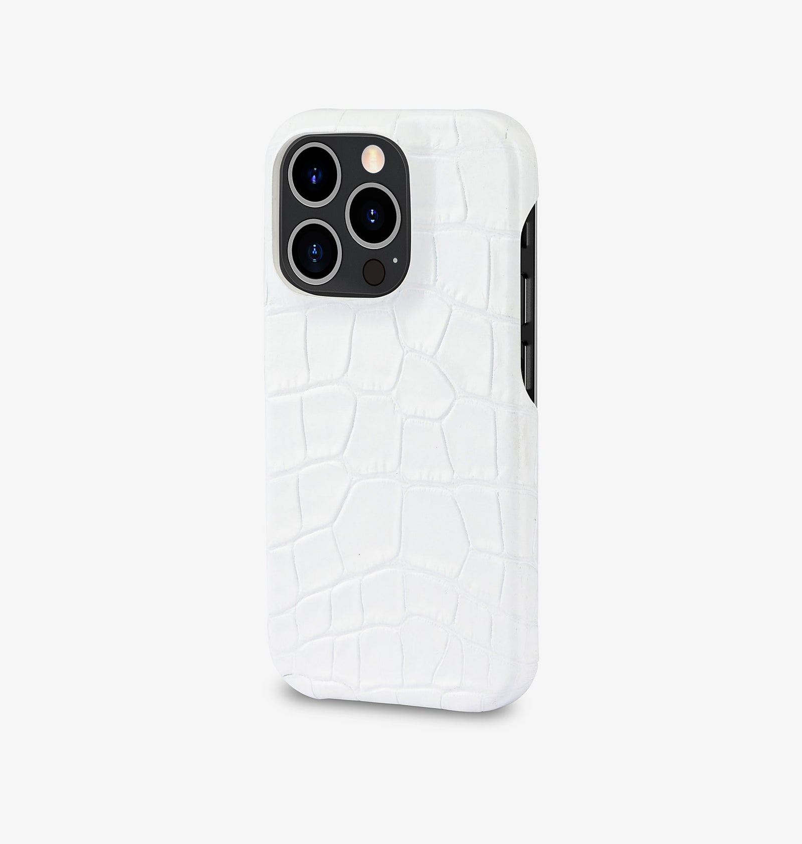 iPhone 14 Pro — Vitello stampato coccodrillo — Bianco lucido — Visualizza immagine 2
