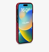 iPhone 15 Pro Max — Vitello stampato coccodrillo — Rosso Lucido — Visualizza immagine 3