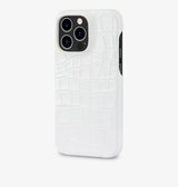 iPhone 15 Pro Max — Vitello stampato coccodrillo — Bianco lucido — Visualizza immagine 2
