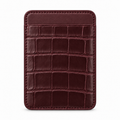 MagSafe Card Holder — Single Pocket — Alligator — Burgundy