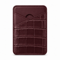 MagSafe Card Holder — Cross Pocket — Alligator — Burgundy