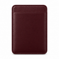 MagSafe Card Holder — Single Pocket — Calfskin — Burgundy