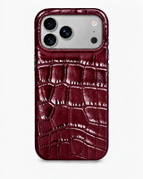 iPhone 18 Pro — iPhone 18 Pro— Crocodile-embossed calfskin — Burgundy — View image 1