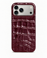 iPhone 18 Pro Max — iPhone 18 Pro Max— Crocodile-embossed calfskin — Burgundy — View image 1