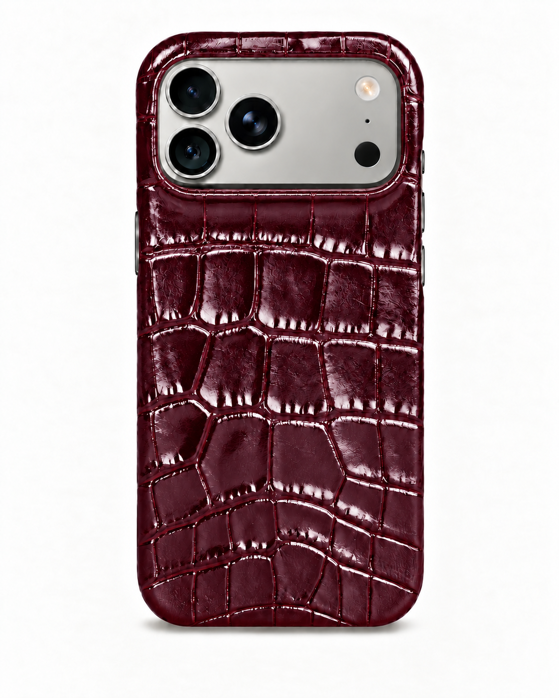iPhone 18 Pro Max — iPhone 18 Pro Max— Crocodile-embossed calfskin — Burgundy — View image 1