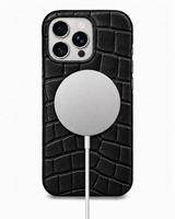 iPhone 16 Pro — Crocodile-embossed calfskin — Black — View image 5