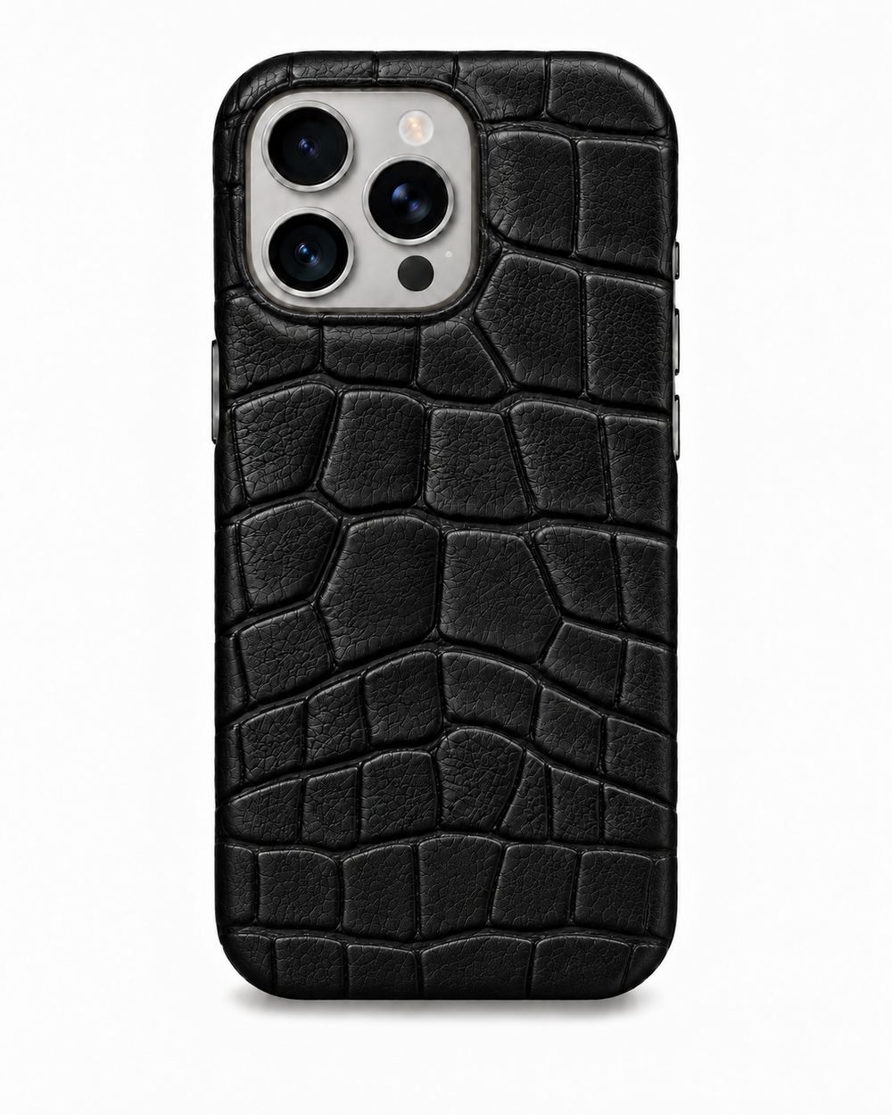iPhone 16 Pro — Crocodile-Embossed Calfskin — Black