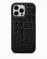 iPhone 16 Pro — Crocodile-embossed calfskin — Black — View image 1