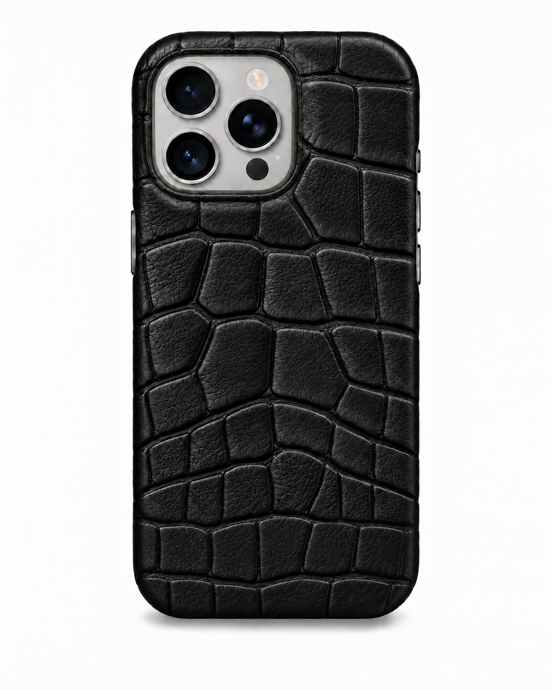 iPhone 16 Pro — Crocodile-embossed calfskin — Black — View image 1