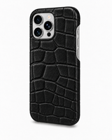 iPhone 16 Pro — Crocodile-embossed calfskin — Black — View image 2