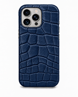 iPhone 16 Pro — Crocodile-embossed calfskin — Blue — View image 1