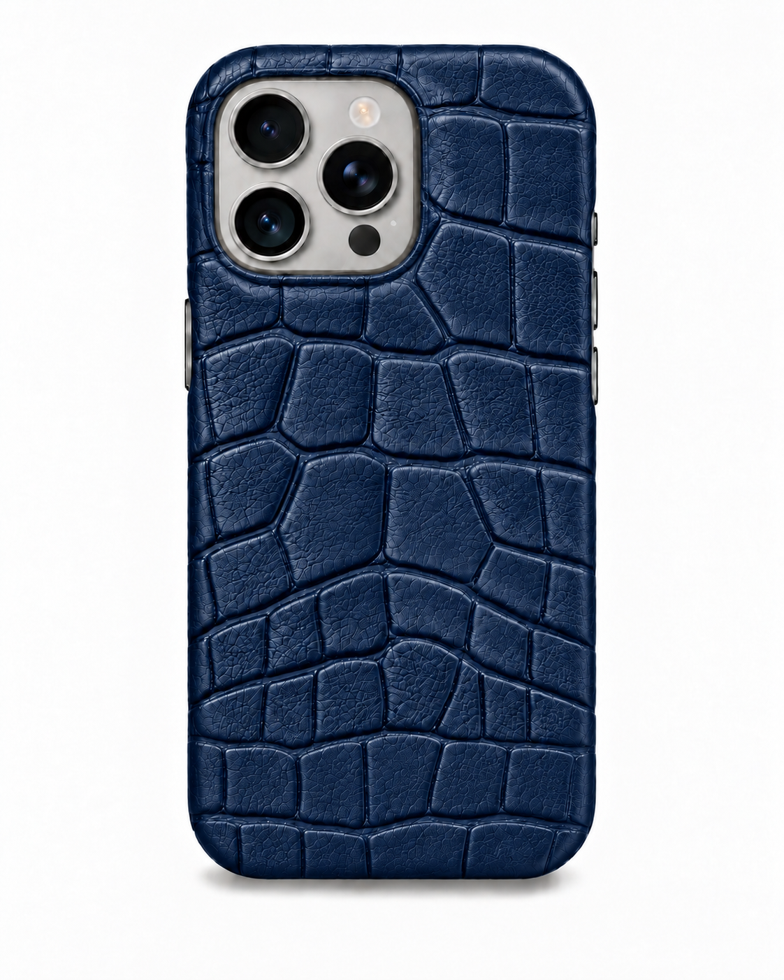 iPhone 16 Pro — Crocodile-embossed calfskin — Blue — View image 1