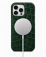 iPhone 16 Pro — Crocodile-embossed calfskin — Dark Green — View image 5