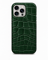 iPhone 16 Pro — Crocodile-embossed calfskin — Dark Green — View image 1
