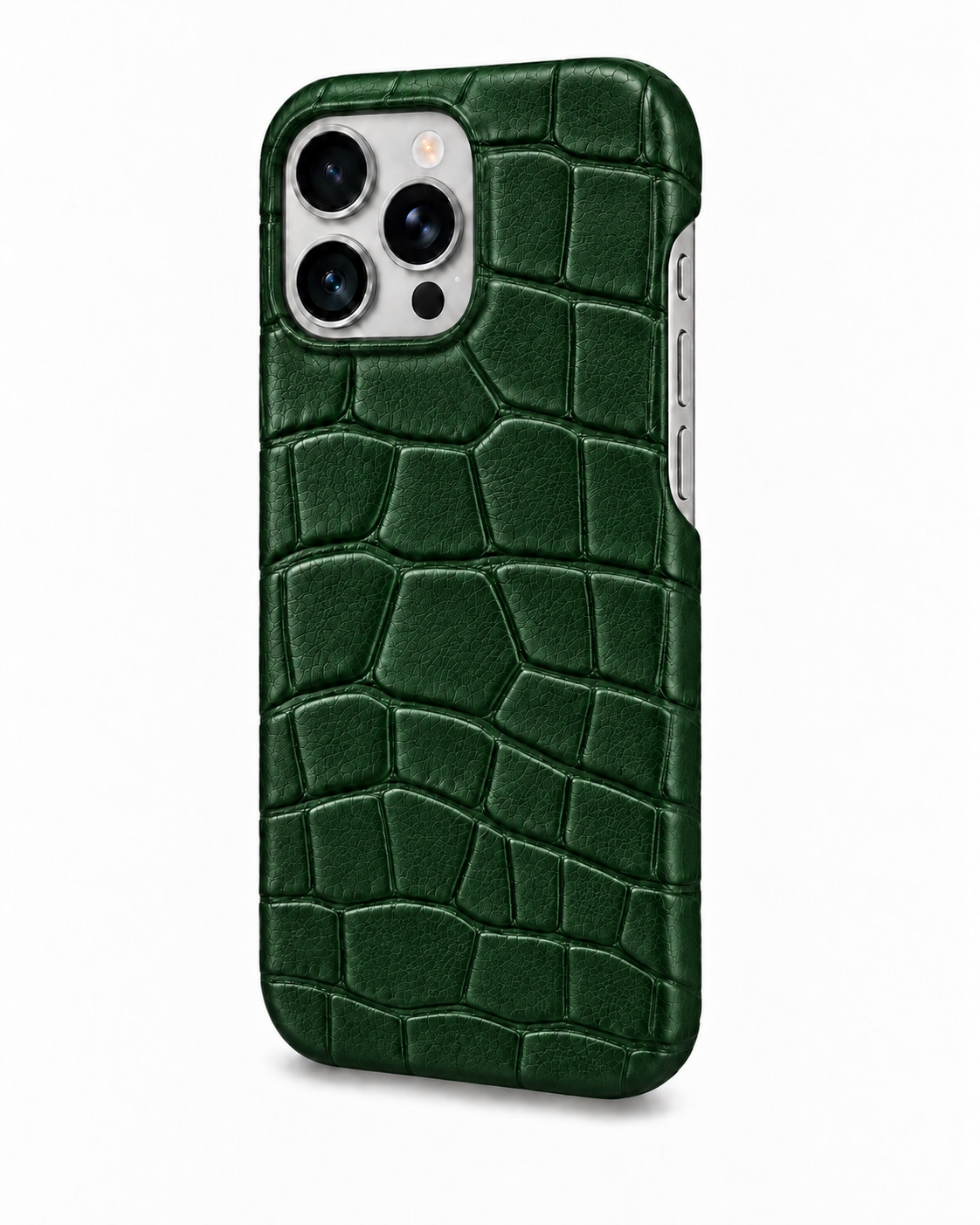 iPhone 16 Pro — Crocodile-embossed calfskin — Dark Green — View image 2