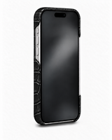 iPhone 16 Pro — Crocodile-embossed calfskin — Glossy Black — View image 3