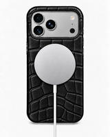 iPhone 17 Pro — Vitello stampato coccodrillo — Nero — Visualizza immagine 5