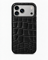 iPhone 18 Pro — Crocodile-embossed calfskin — Black — View image 1