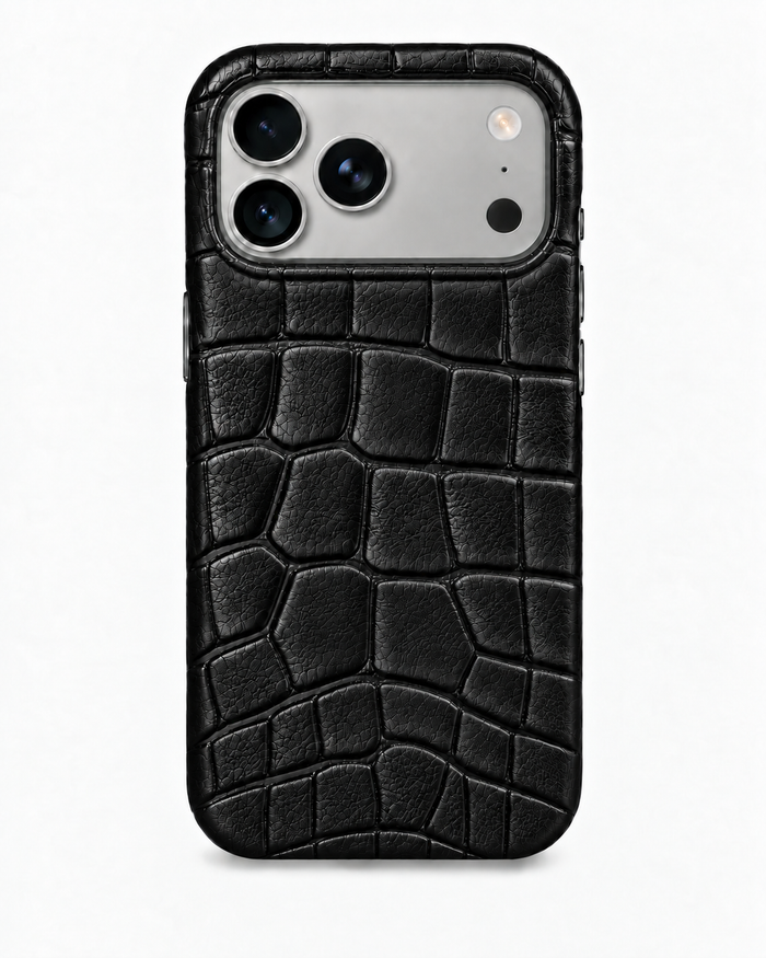 Crocodile-embossed calfskin