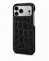 iPhone 18 Pro — Crocodile-embossed calfskin — Black — View image 2