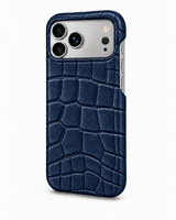 iPhone 17 Pro — Crocodile-embossed calfskin — Blue — View image 2