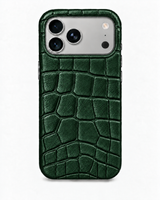 iPhone 18 Pro — Crocodile-embossed calfskin — Dark Green — View image 1