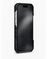 iPhone 17 Pro — Crocodile-embossed calfskin — Glossy Black — View image 3