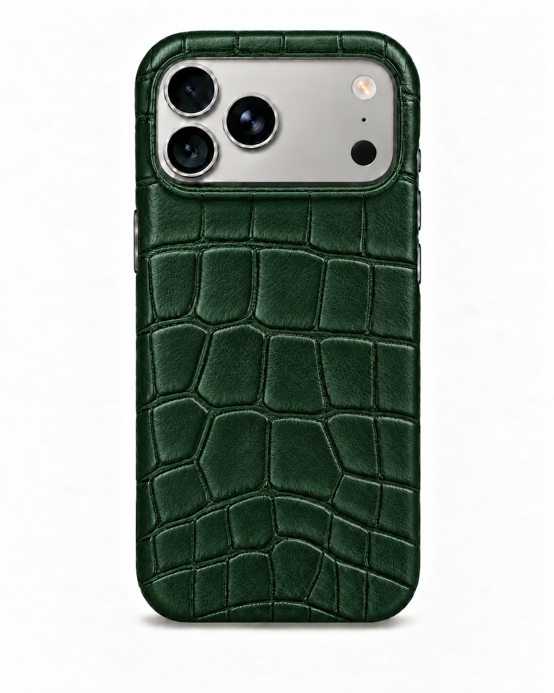 iPhone 18 Pro Max — Crocodile-embossed calfskin — Dark Green — View image 1