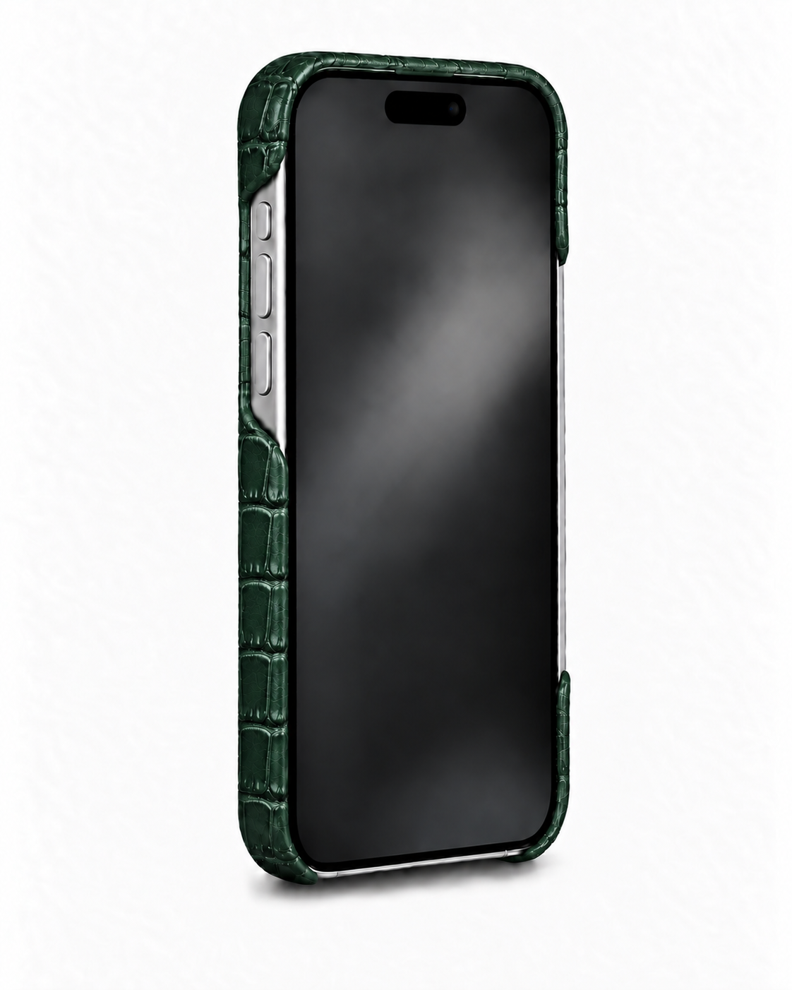 iPhone 18 Pro Max — Crocodile-embossed calfskin — Dark Green — View image 3