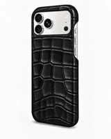 iPhone 18 Pro Max — Crocodile-embossed calfskin — Glossy Black — View image 2