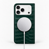 iPhone 18 Pro — Vitello stampa alligatore — Verde scuro — Visualizza immagine 5