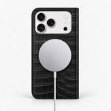 iPhone 17 Pro — Vitello stampa alligatore — Nero — Visualizza immagine 5