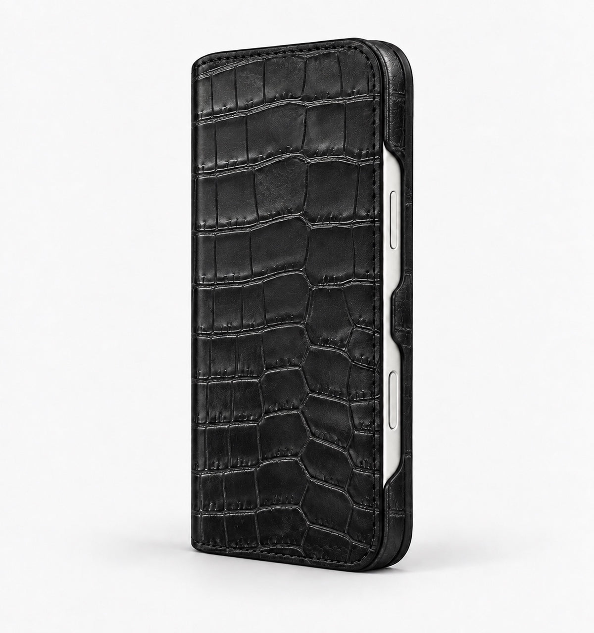 iPhone 17 Pro — Vitello stampa alligatore — Nero — Visualizza immagine 4