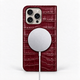 iPhone 16 Pro — Vitello stampa alligatore — Burgundy — Visualizza immagine 5