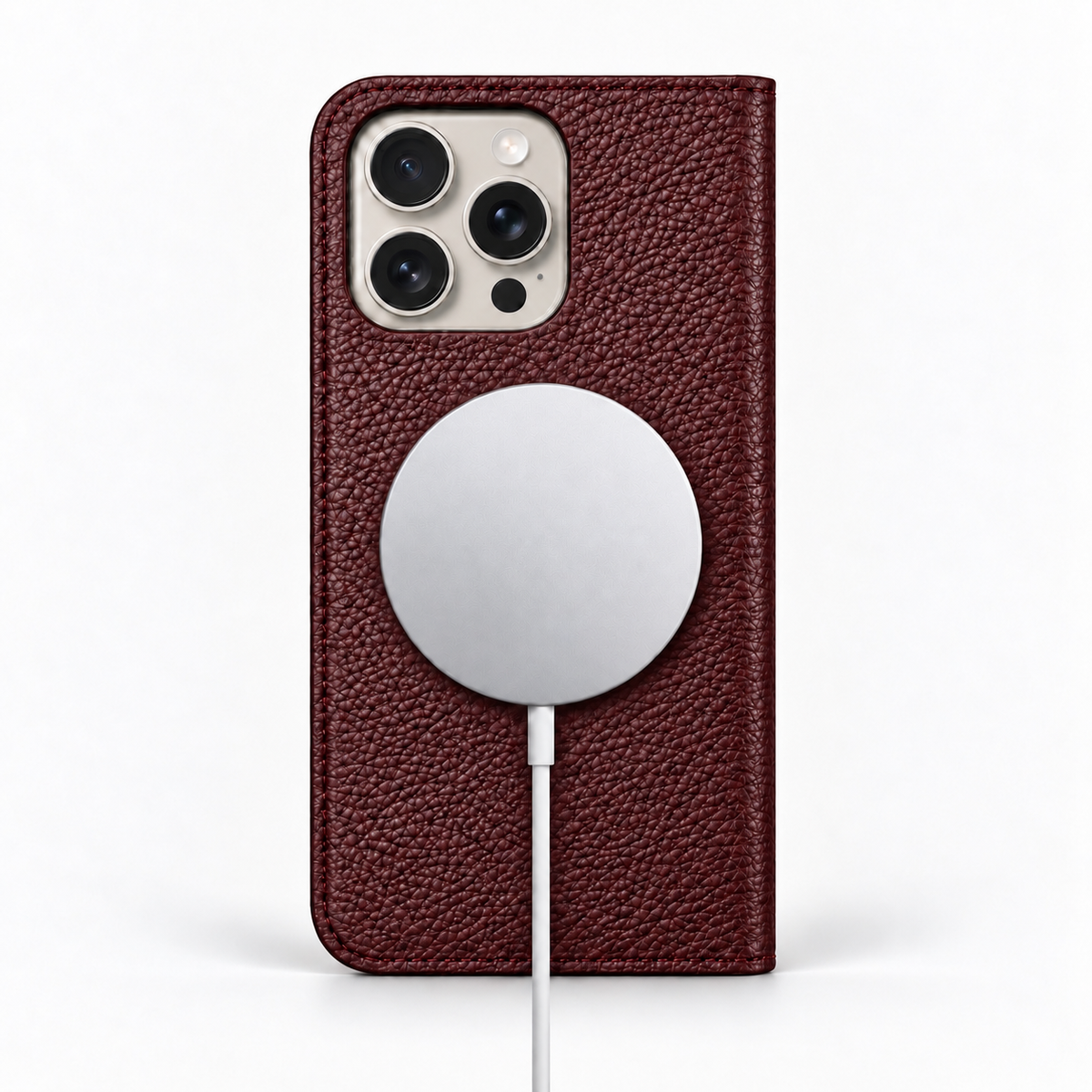 iPhone 16 Pro — Vitello goffrato — Burgundy — Visualizza immagine 5