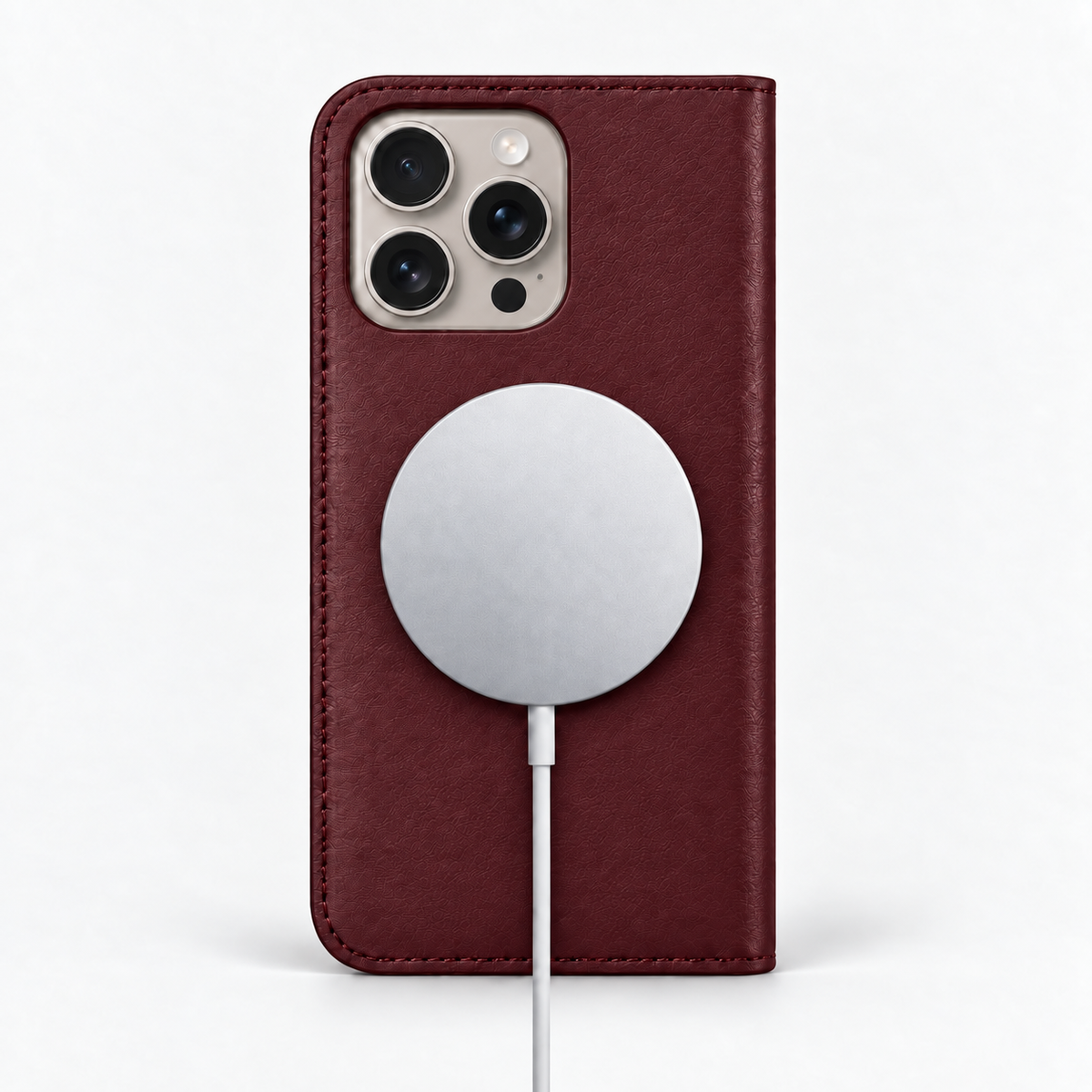iPhone 16 Pro Max — Vitello liscio — Burgundy — Visualizza immagine 5