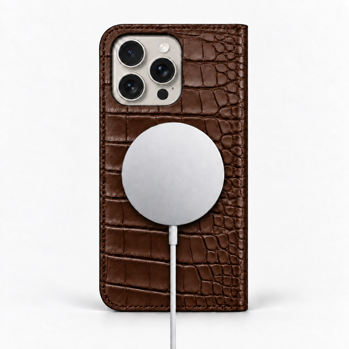 iPhone 16 Pro Max — Alligatore — Cioccolato — Visualizza immagine 5