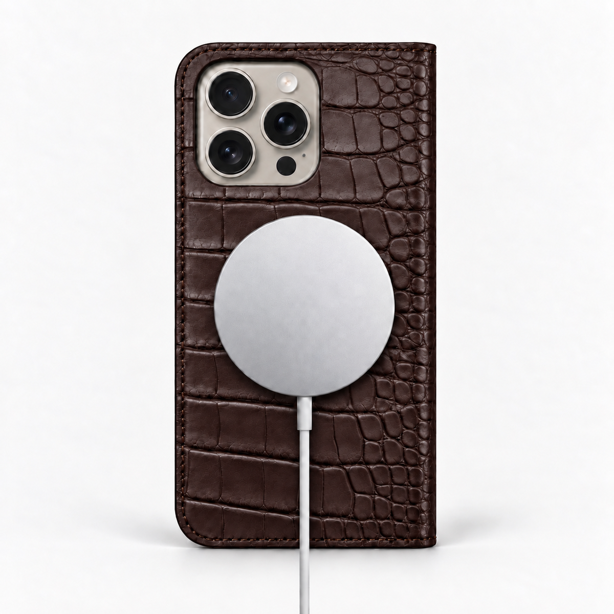 iPhone 16 Pro Max — Alligatore — Marrone scuro — Visualizza immagine 5