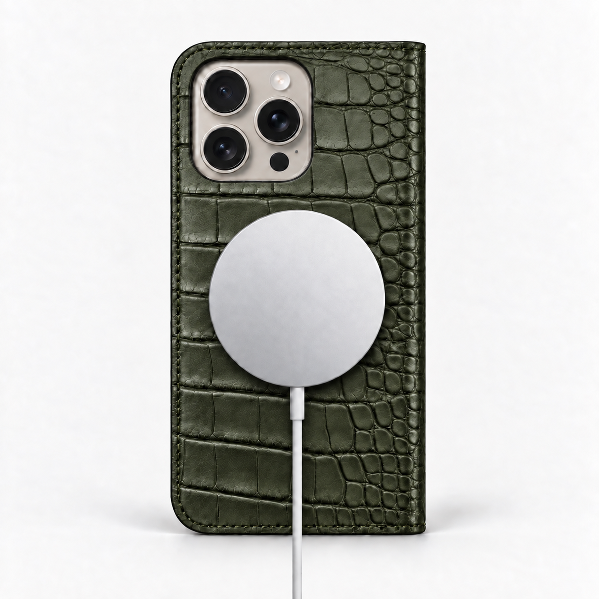 iPhone 16 Pro Max — Alligatore — Verde militare — Visualizza immagine 5